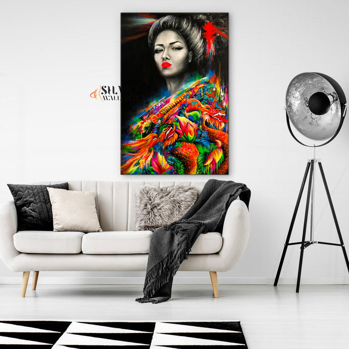Chinese Woman Portrait Canvas Wall Art