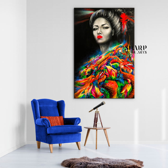 Chinese Woman Portrait Canvas Wall Art