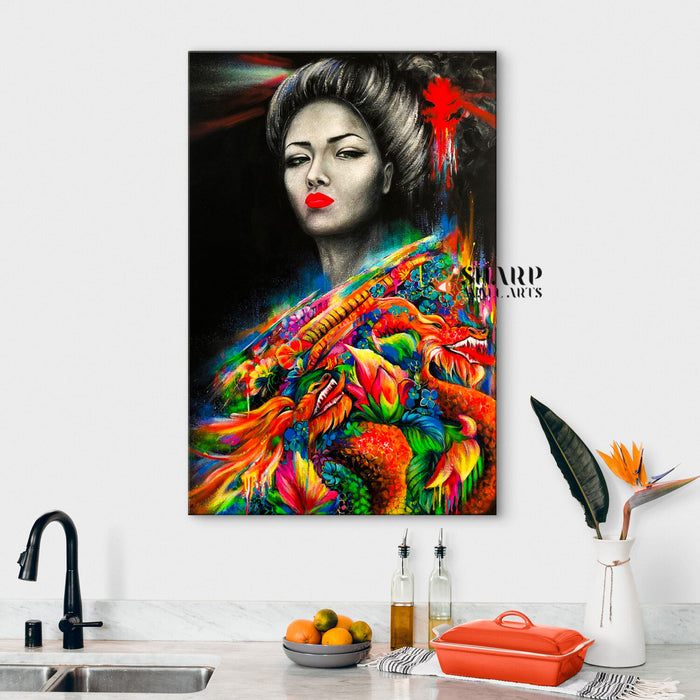 Chinese Woman Portrait Canvas Wall Art
