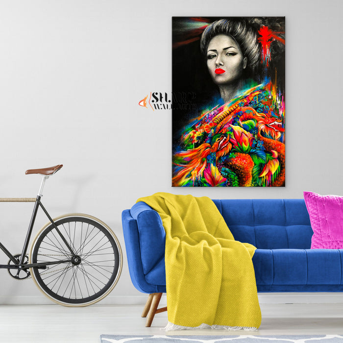 Chinese Woman Portrait Canvas Wall Art