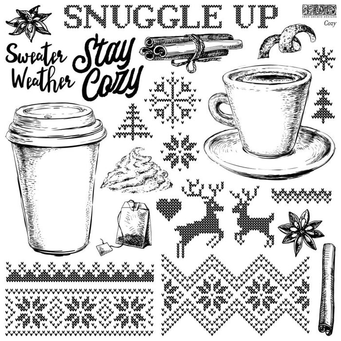 Cozy 12 x 12 decor stamp