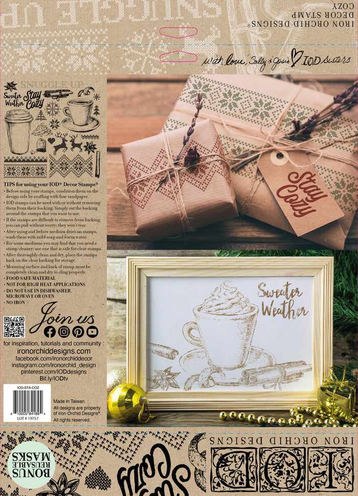Cozy 12 x 12 decor stamp