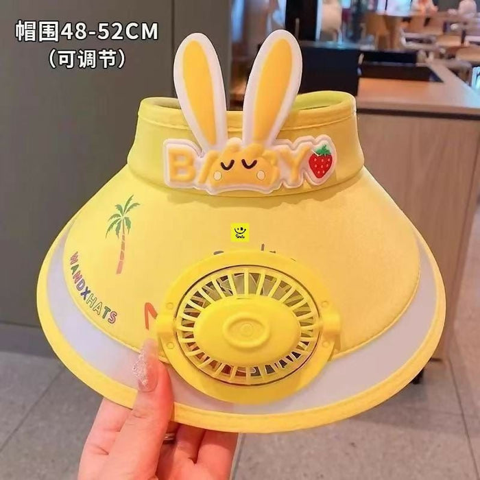 Cute Cartoon Stylish Sun Visor Cap with Fan