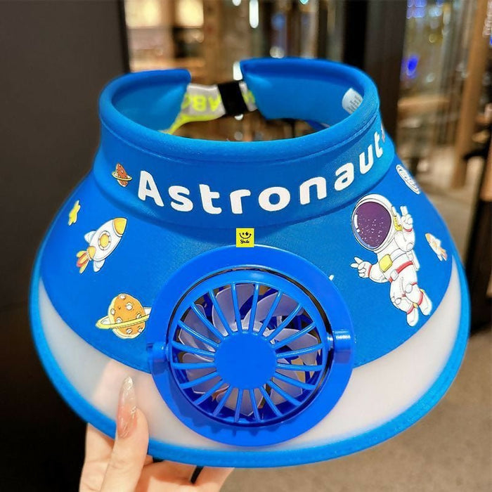 Cute Cartoon Stylish Sun Visor Cap with Fan