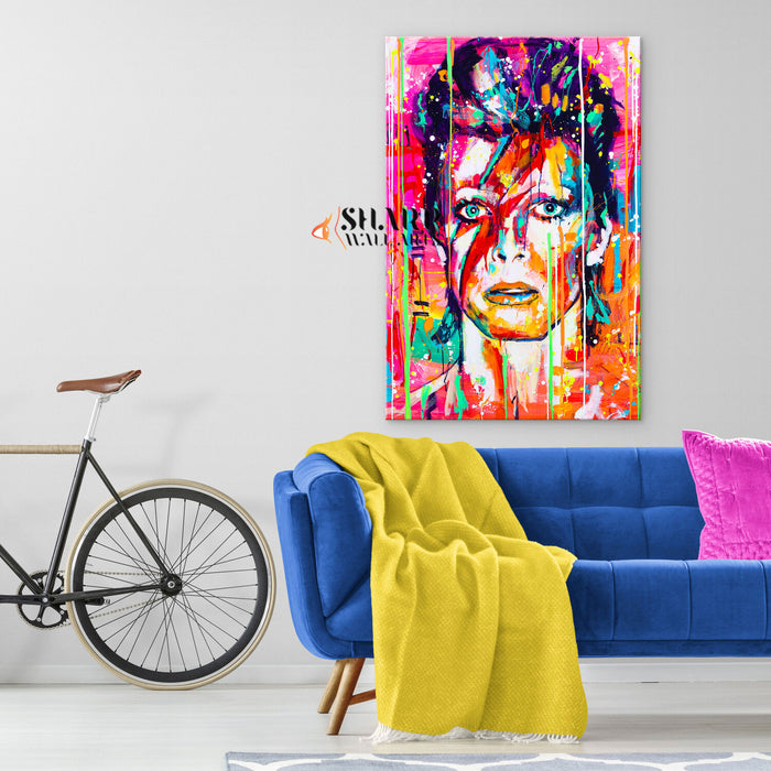 David Bowie Ziggy Stardust Abstract Canvas Wall Art