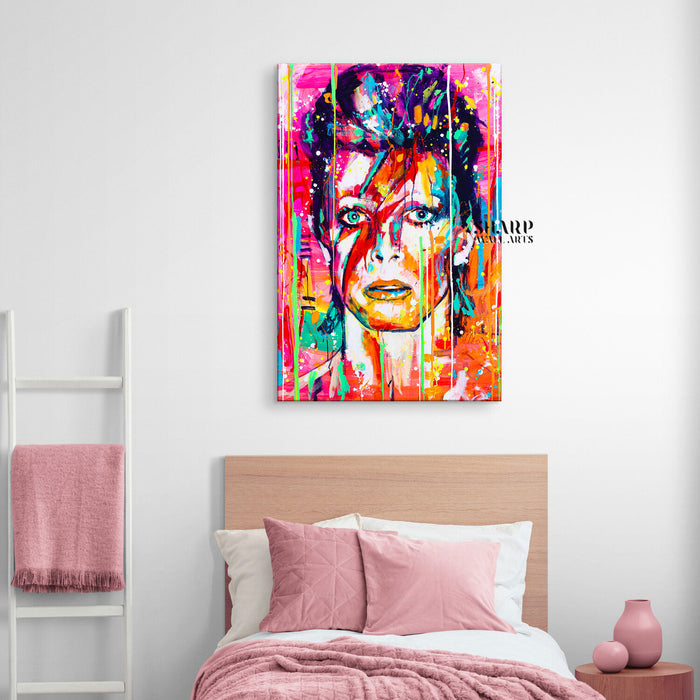 David Bowie Ziggy Stardust Abstract Canvas Wall Art