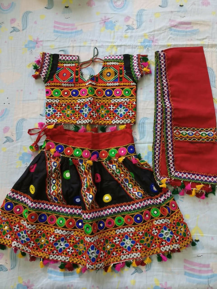 Adorn your baby girl in the cultural splendor of Designer Jaipuri Lehenga, crafted with intricate details for timeless elegance.