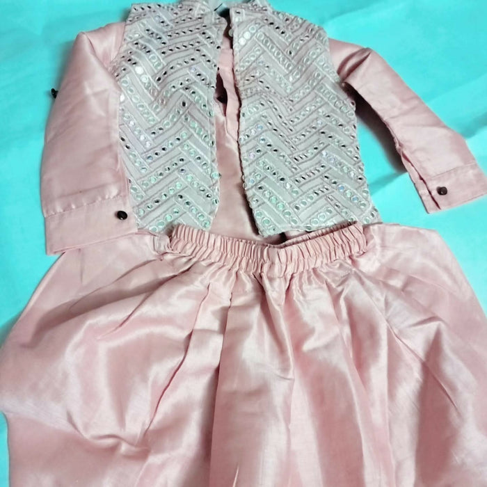Get the party started with our DJ TILLU Inspired Baby Boy Party Wear Dress, featuring vibrant colors and playful prints for a fun and stylish look.