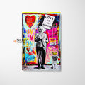 Einstein With Puppy Love Is The Answer Canvas Wall Art