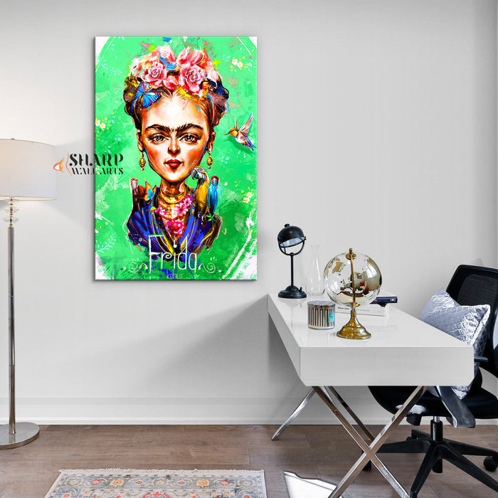 Frida Kahlo Caricatura Canvas Wall Art