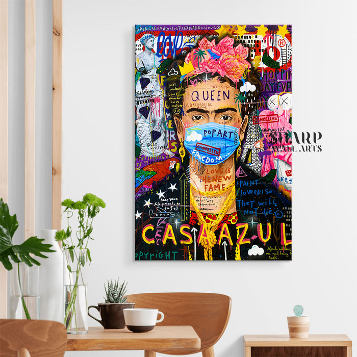 Frida Kahlo Mexican Queen Canvas Wall Art
