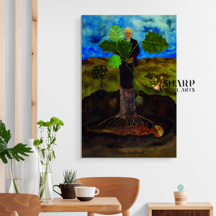 Frida Kahlo Portrait of Luther Burbank Canvas Wall Art