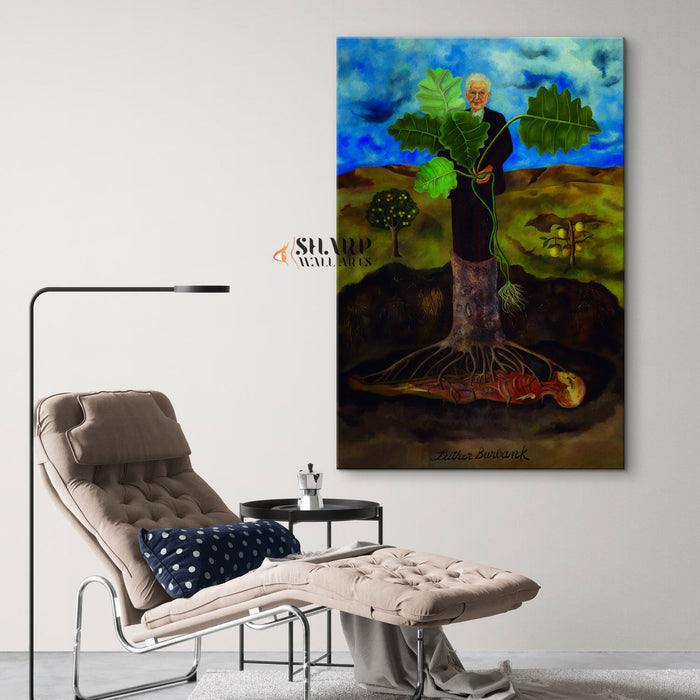 Frida Kahlo Portrait of Luther Burbank Canvas Wall Art