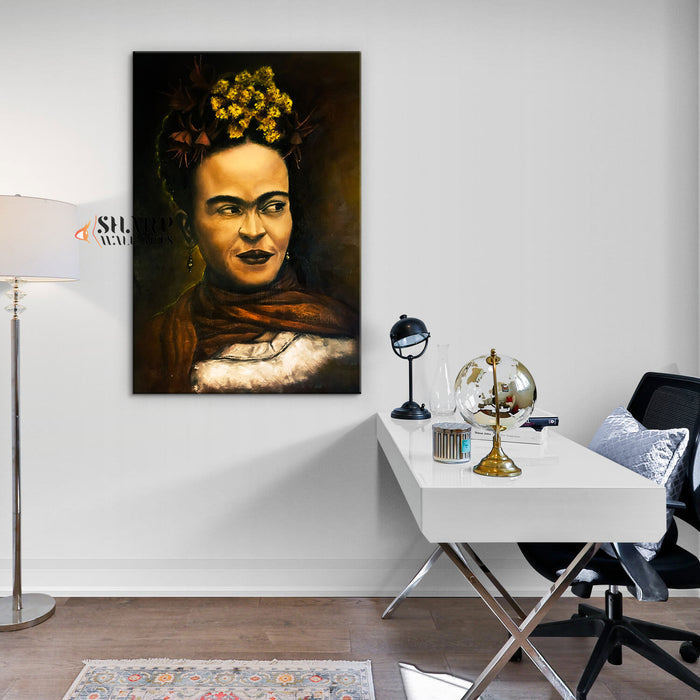 Frida Kahlo Portrait Painting Style Canvas Wall Art