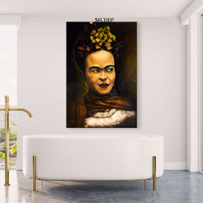 Frida Kahlo Portrait Painting Style Canvas Wall Art
