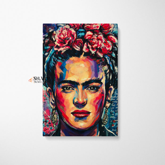 Frida Kahlo Self Portrait Watercolor Style Canvas Wall Art