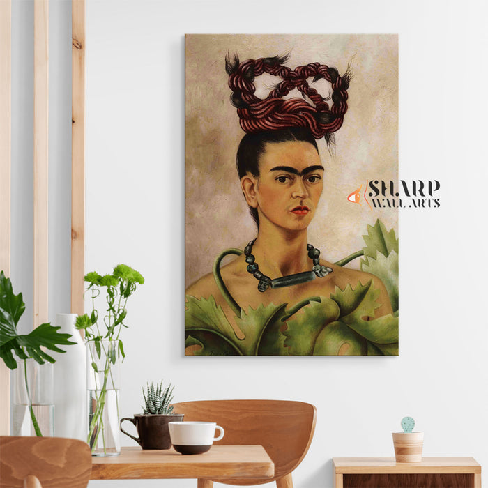 Frida Kahlo Self Portrait With A Scythe Canvas Wall Art