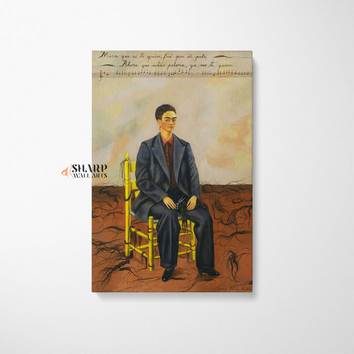Frida Kahlo Self-Portrait With Cropped Hair Canvas Wall Art