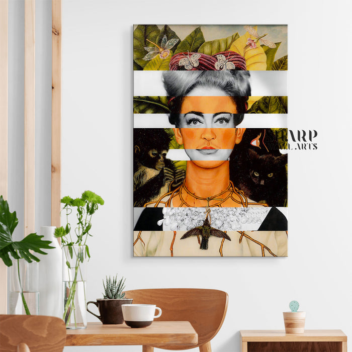 Frida Kahlo Self Portrait with Thorn Necklace and Joan Crawford Canvas Wall Art