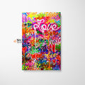 Graffiti Love And Hearts Canvas Wall Art
