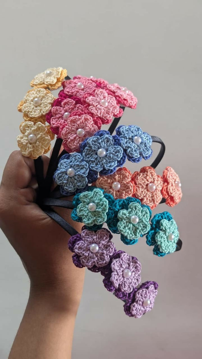 Hand Crocheted Hairband For Baby Girl
