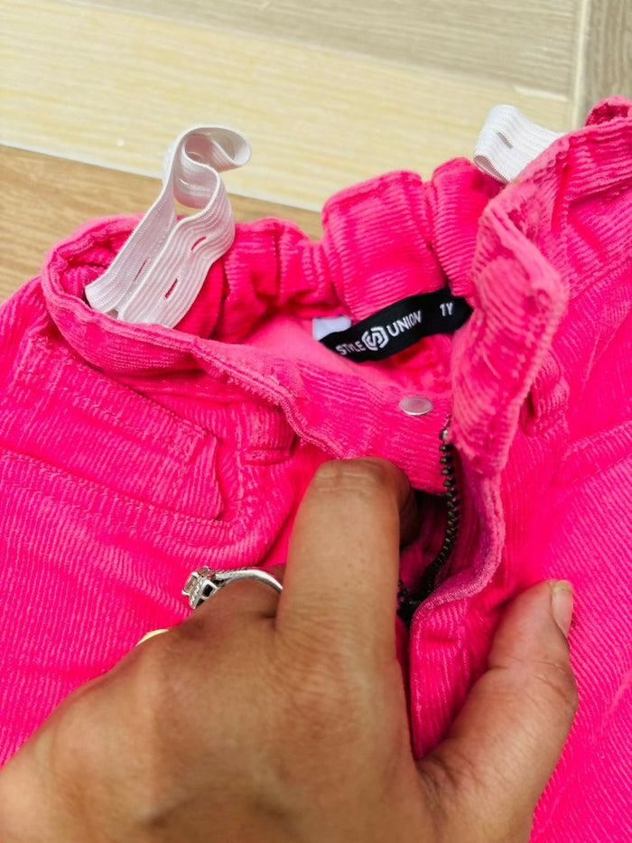 Hot Pink Ribbed Pant for Baby Girl