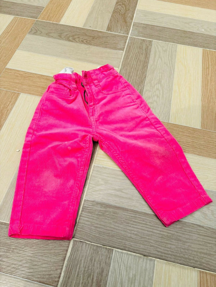 Hot Pink Ribbed Pant for Baby Girl