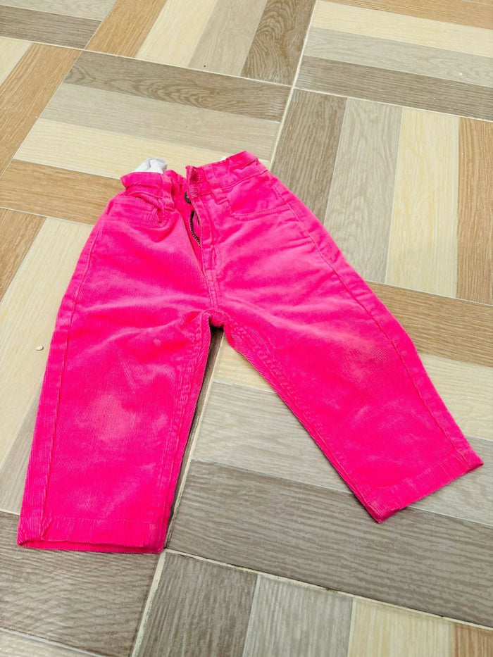 Hot Pink Ribbed Pant for Baby Girl