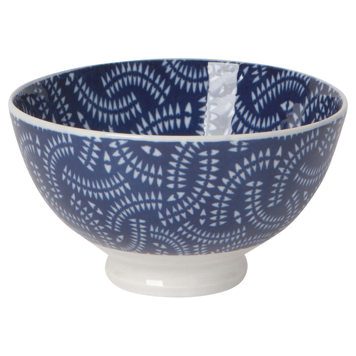 Indigo Geo Stamped Bowl 4 inch
