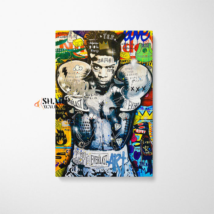 Jean Michel Basquiat Boxing King Canvas Wall Art