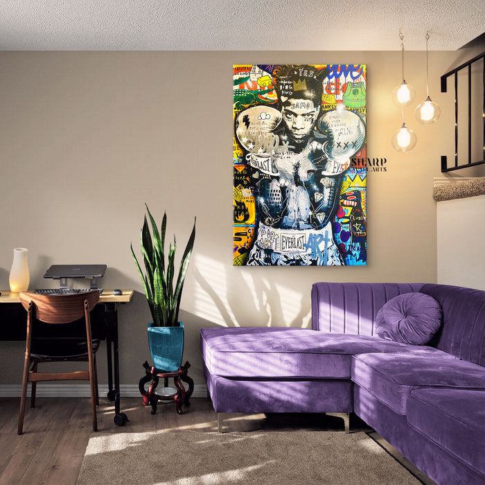 Jean Michel Basquiat Boxing King Canvas Wall Art
