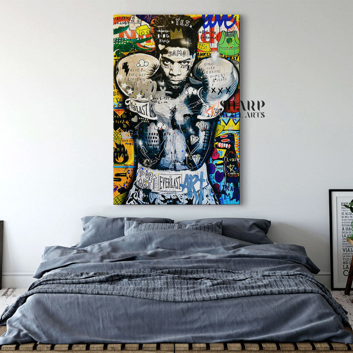 Jean Michel Basquiat Boxing King Canvas Wall Art