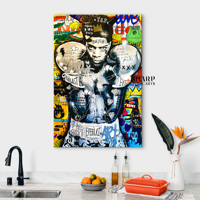 Jean Michel Basquiat Boxing King Canvas Wall Art