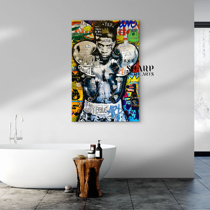 Jean Michel Basquiat Boxing King Canvas Wall Art