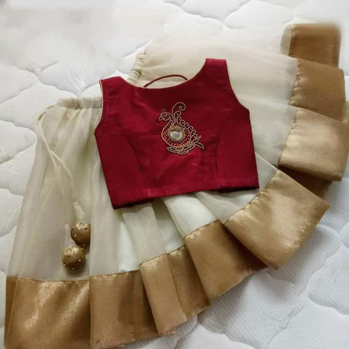 Kerela Style Lehenga Choli for Babies