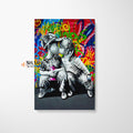 Little Boy And Girl Kissing Canvas Wall Art