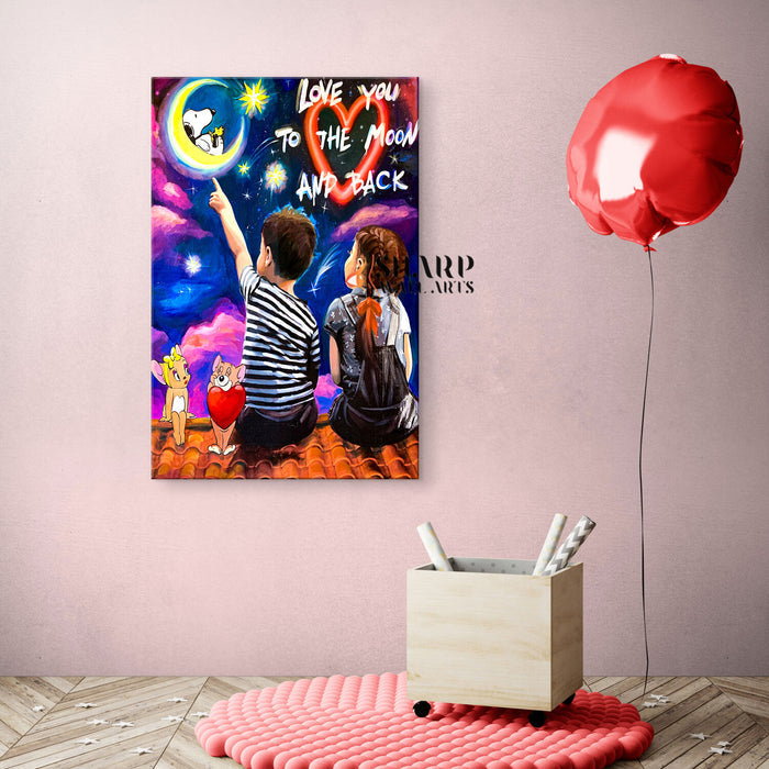 Love You To The Moon And Back Canvas Wall Art