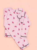 MELLOW Sweet Watermelon night suit with soft comfortable fabric, playful watermelon-themed print, relaxed fit, and cozy comfort for bedtime, sleep, and everyday lounging.