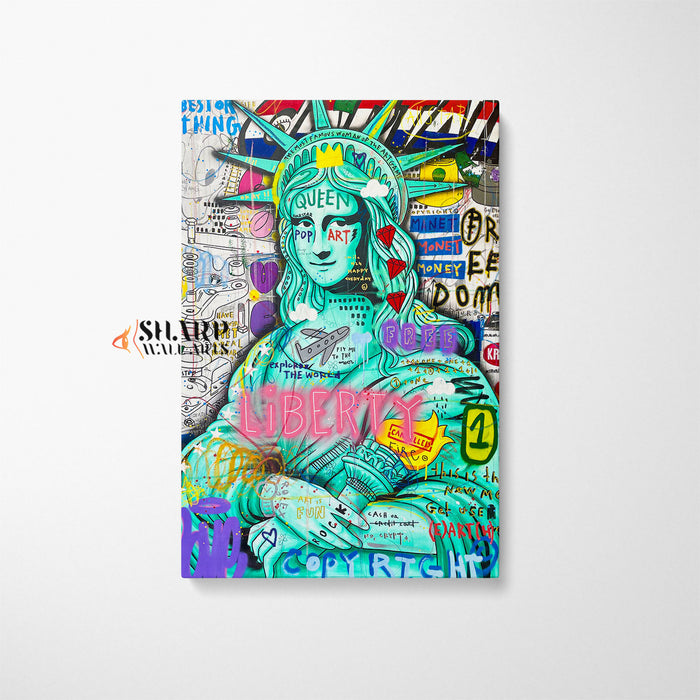 Mona Lisa Liberty Queen Canvas Wall Art