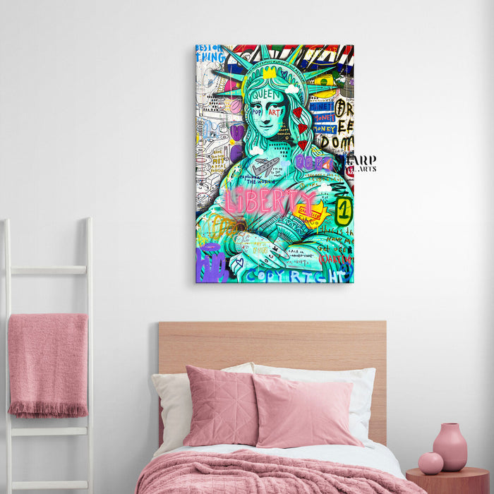 Mona Lisa Liberty Queen Canvas Wall Art