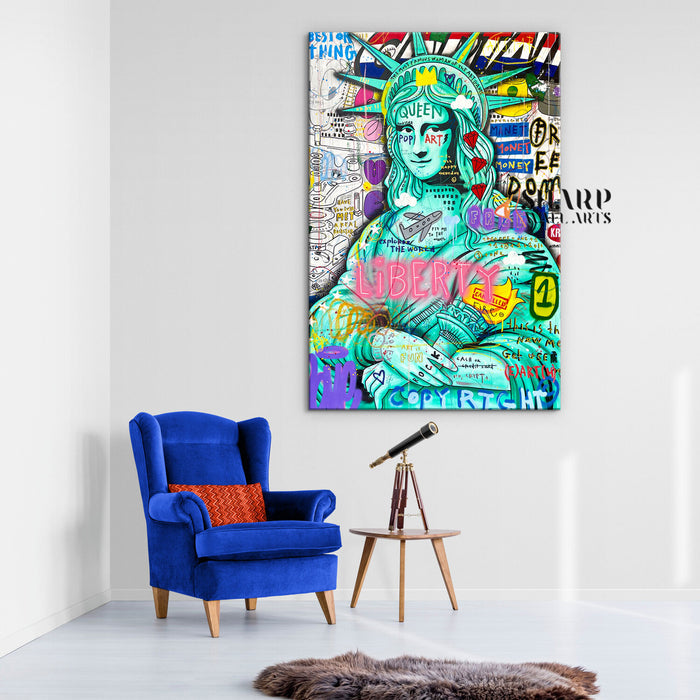 Mona Lisa Liberty Queen Canvas Wall Art
