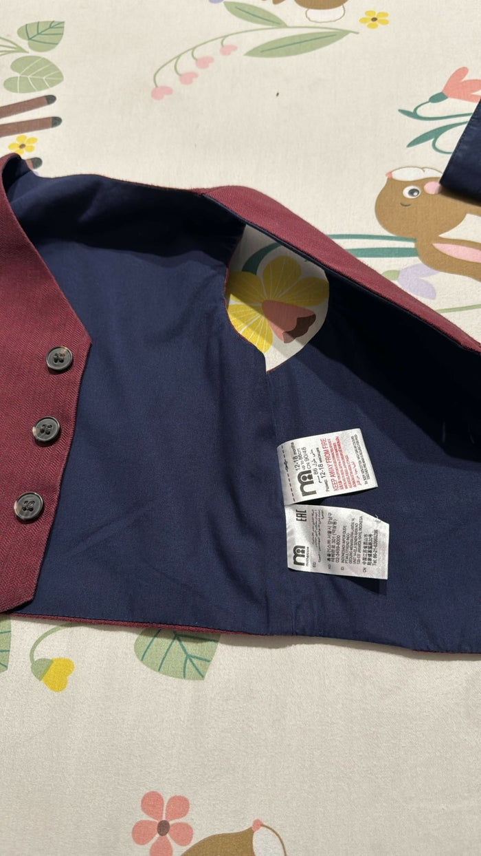 Mothercare Baby Boy Waistcoat and Shirt Set – Stylish and Comfortable Formal Wear for Little Boys.