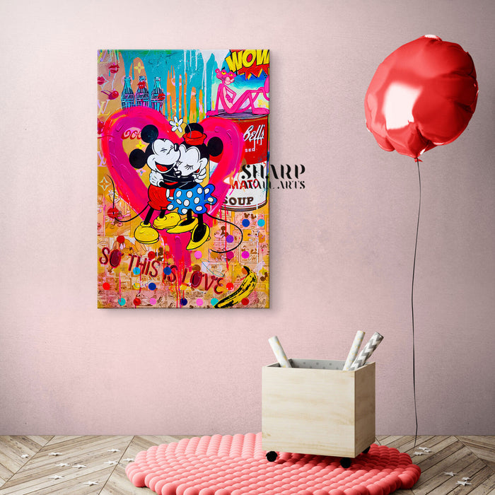 Mouse Love Canvas Wall Art
