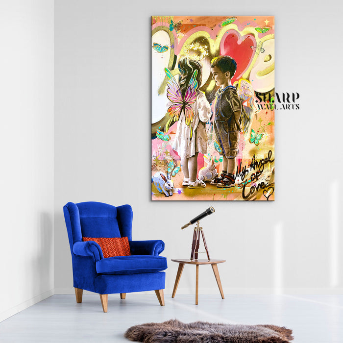 My Angel of Love Canvas Wall Art