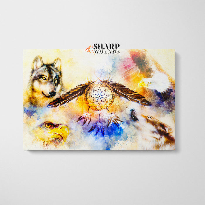 Native American Spirit Animal Canvas Wall Art