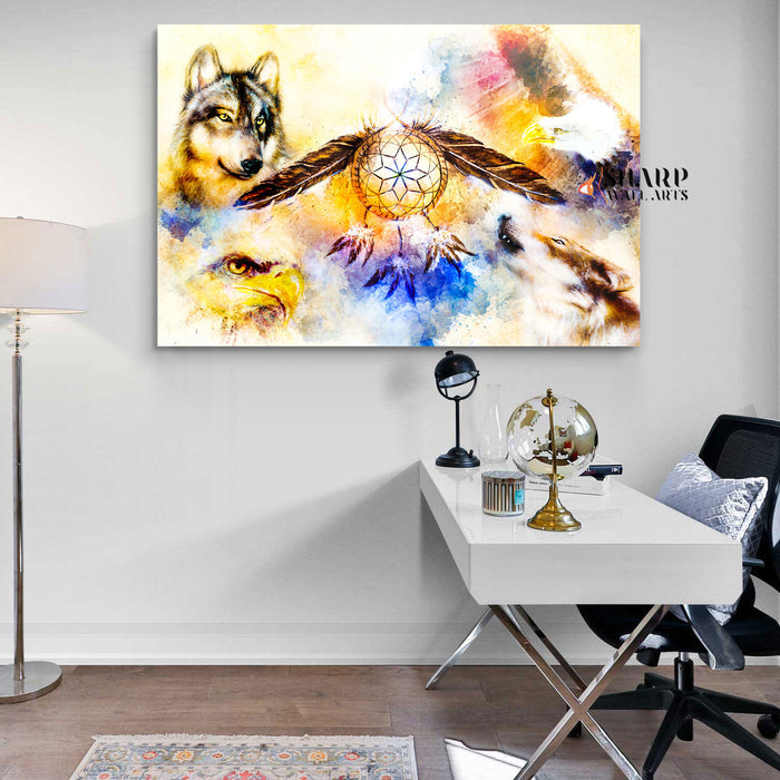 Native American Spirit Animal Canvas Wall Art
