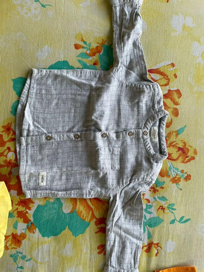 NEWBIE Flannel shirt (Imported from UK) 6-9 months - PyaraBaby