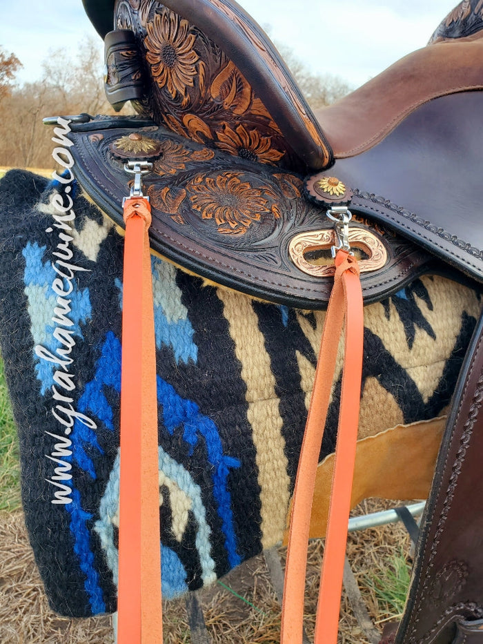 Orange Latigo Saddle Strings (Pair)