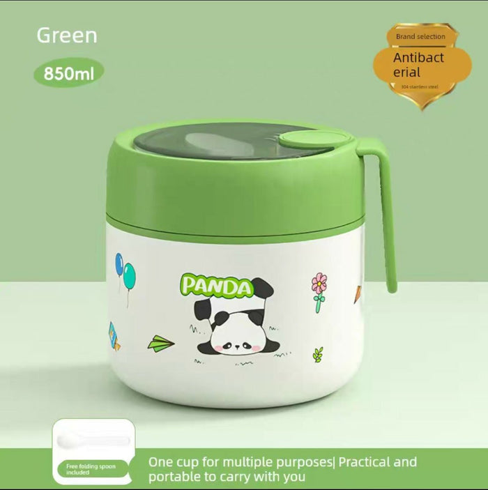 Panda Theme Steel Lunch Box Cum Food Jar