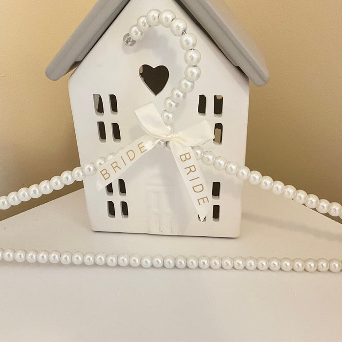 Pearl Wedding Hanger with Personalised Ribbon